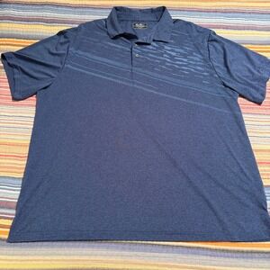 Ben Hogan Performance Mens 2XL Blue Heather Graphic Golf Polo Shirt Short Sleeve